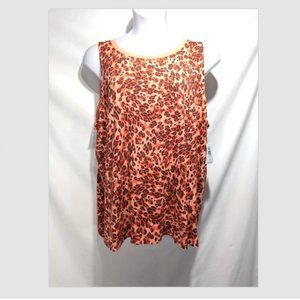 NEW Torrid Perfect Super Soft Crew Neck Jersey Tank Coral Animal Print 4X